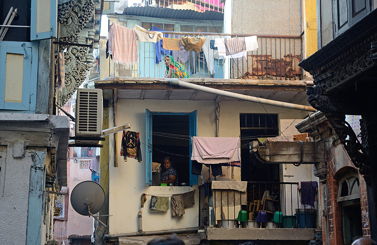 Wohnhuser in der Altstadt von Ahmedabad