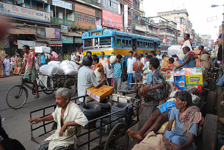 Straenleben in der Innenstadt von Kolkata