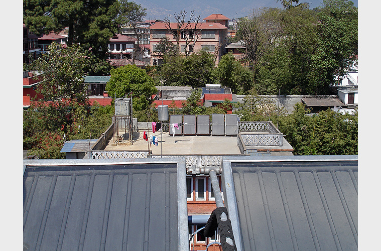 Solare Heiwasserbereiter in Kathmandu, Nepal