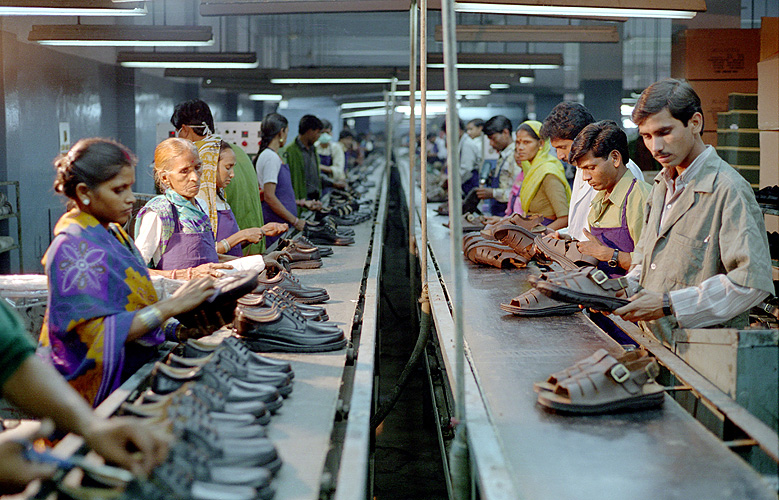 Schuhfabrik in der Nhe von New Delhi  