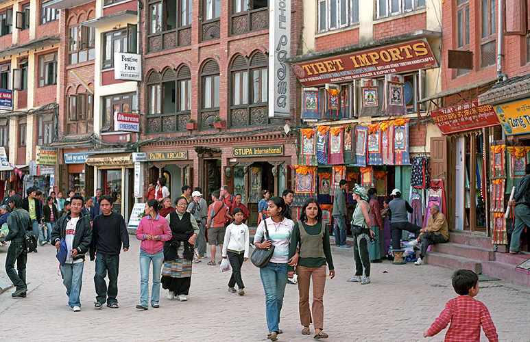 Bodnath nahe Kathmandu, tibetisches Zentrum in Nepal