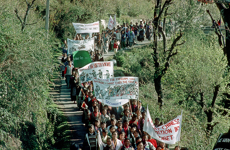 Demonstration gegen die chinesische Besatzung, Dharamsala 
